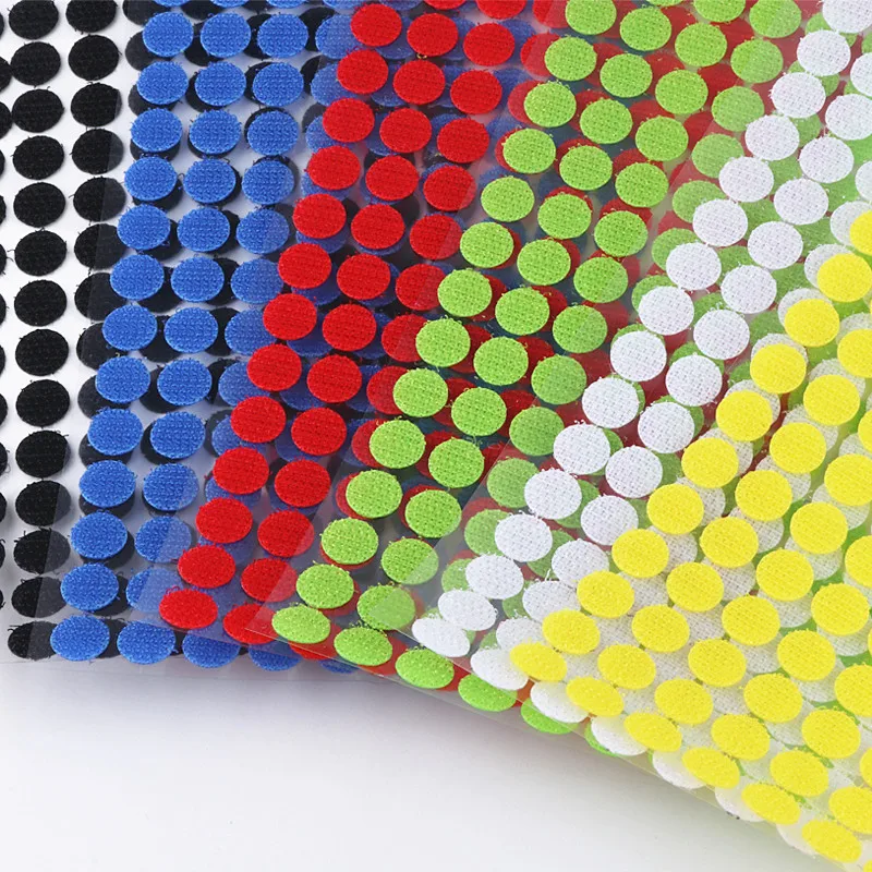 Цветная волшебная лента 10 15 мм самоклеящаяся в горошек с крючком петлей крепкая