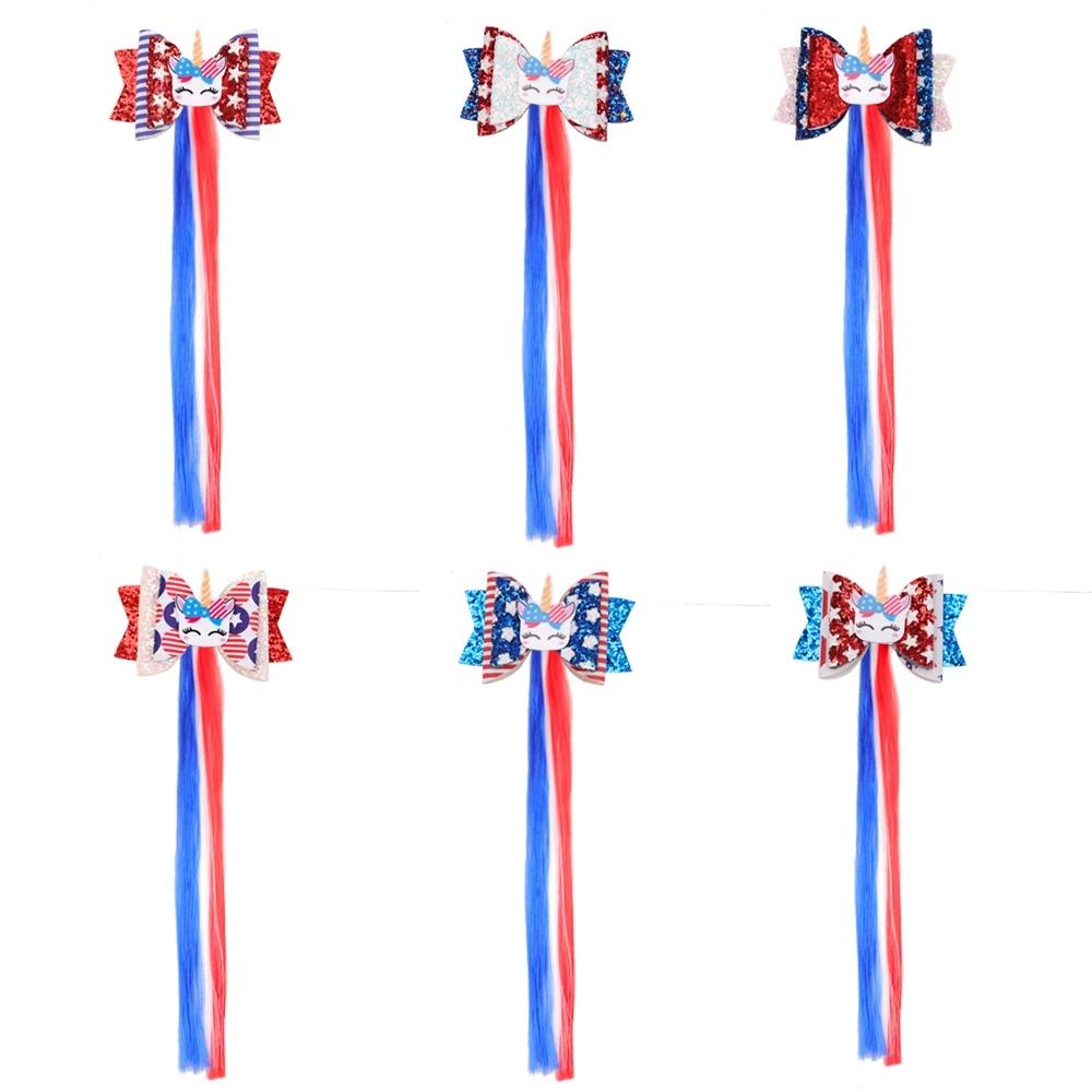 

Oaoleer Cute Girls Lovely Colorful Wigs Bow Hairpins Sweet Girls Cartoon Rainbow Headband Cute Kid Styling Tool Hair Accessories