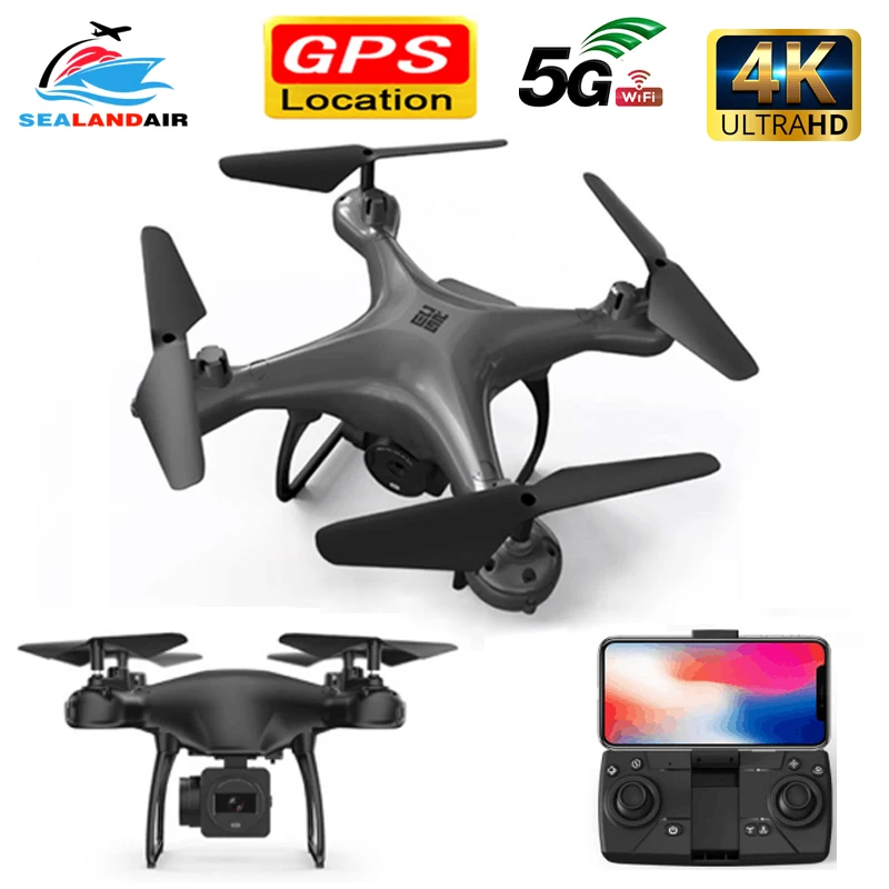 Новинка 2020 мини квадрокоптер с GPS и камерой HD 50x зум Follow Me RC 5G wi fi FPV живое видео дрон