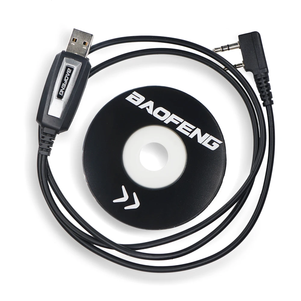 original baofeng usb programming cable with drive software cd for walkie talkie uv 5r bf 888s uv 82 uv 8d ham radio for win10 xp free global shipping