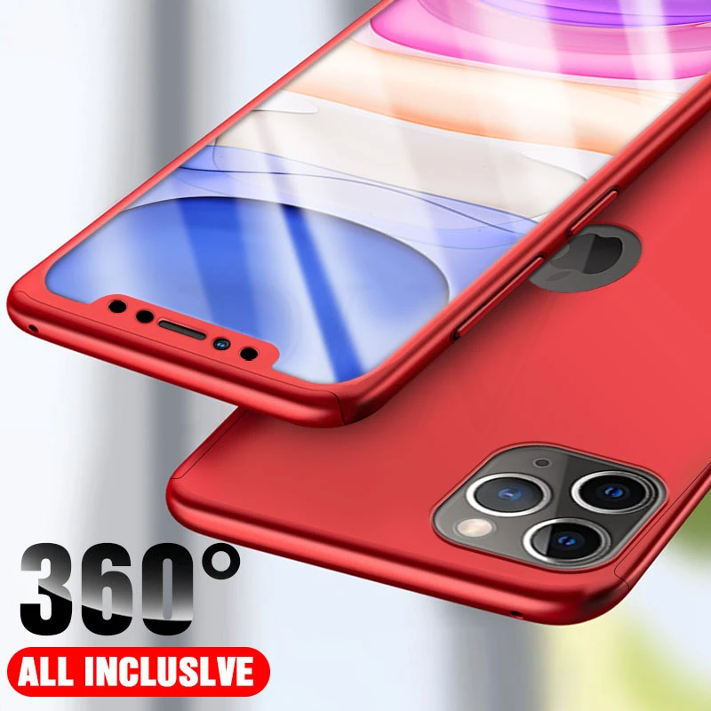 360 Полный чехол для телефона для iPhone 11 Pro 7 6 6s 8 Plus XS MAX XR защитный чехол для iPhone 7 8 Plus 5 5S SE чехол со стеклом