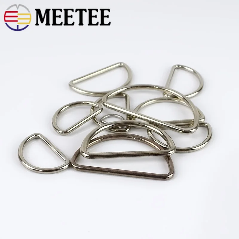 Meetee 10 шт. 10-50 мм Металлические пряжки d-образные кольца тесьма для ремня ошейник