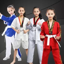 Taekwondo terno puro algodão listra mangas compridas mangas curtas para crianças e adultos outono/inverno uniforme de treinamento customizável (4)