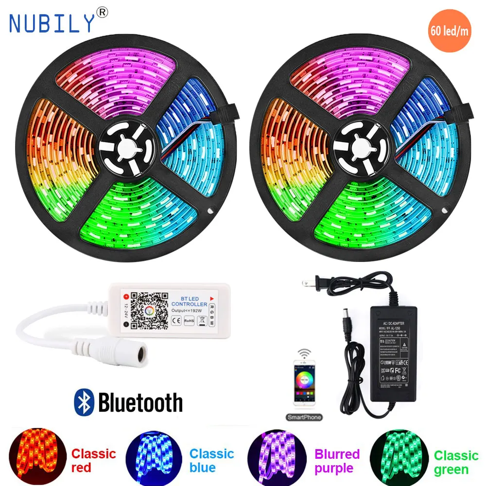 Bluetooth Светодиодная лента s 5050 5m 300 светодиодные полосы управление смартфоном