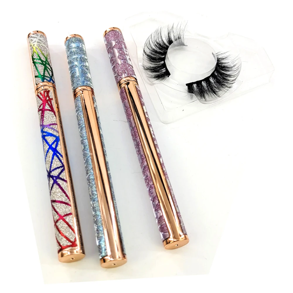 

100pcs Lashes Magic Self-adhesive Liquid Eyeliner Glue for Makeup Eyelashes Tool Magnet-free Glue-free Long Lasting Pen Pencil
