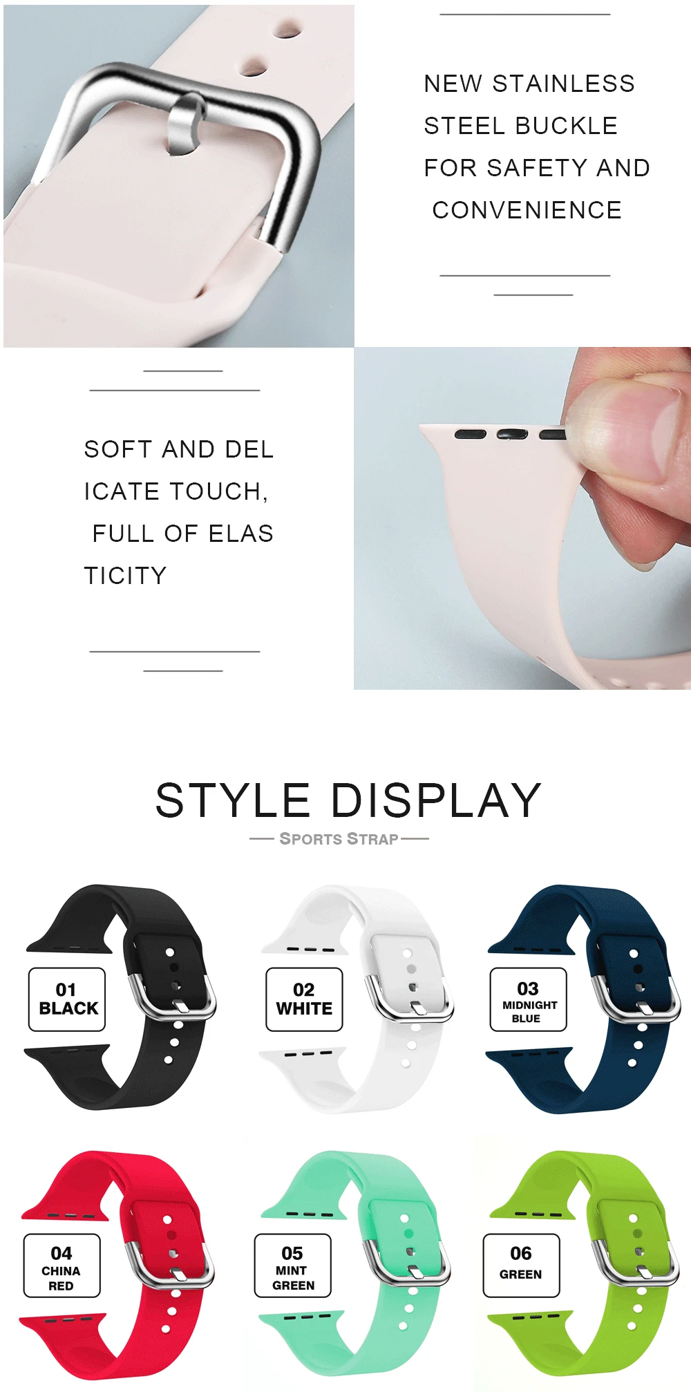 Мягкий силиконовый сменный спортивный ремешок для 38 мм Apple Watch Series1 2 42 мм наручный браслет ремешок для iWatch Sports Edition MU SEN
