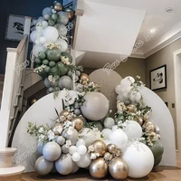 114pcs doubled macaron gray memorial day party arch backdrop baby shower event white decoration kid birthday balloon garland kit