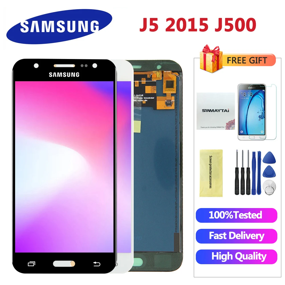 J500 LCD для Samsung Galaxy J5 j500 2015 J500F Регулируемая подсветка J500H J500FN J500M J500Y сенсорный экран