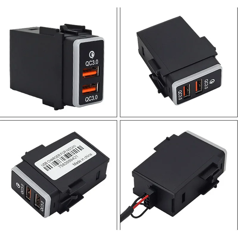 1 шт. двойное зарядное устройство USB автомобильный интерфейс разъем двойной QC3.0