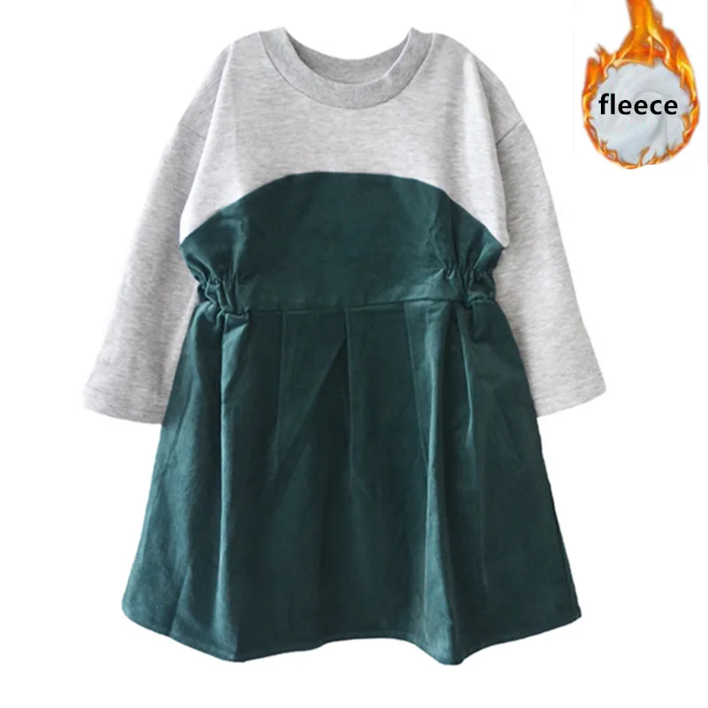 Зимнее флисовое платье для девочек-подростков от 4 до 16 лет вельветовое