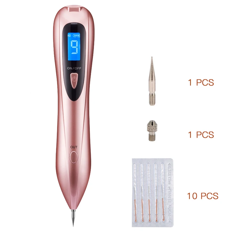 Mole Removal pen 2 Лазерная плазменная ручка для удаления пятен с 20 иглами 9 уровень ЖК-кожи лица темное устройство для удаления родинок Wart бирка удаления татуировки Красота - Цвет: Mole Removal pen 2