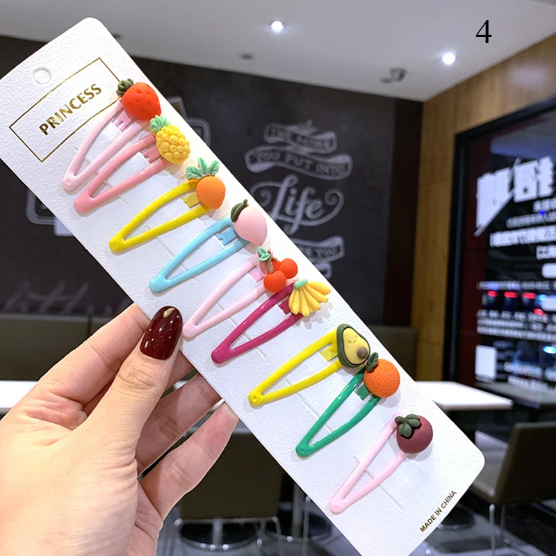 

10Pcs/Set Girls Cute Cartoon Fruit 5 cm Hairpins Children Lovely Hair Clips Barrettes Headband Kids Hair Accessories Headwear