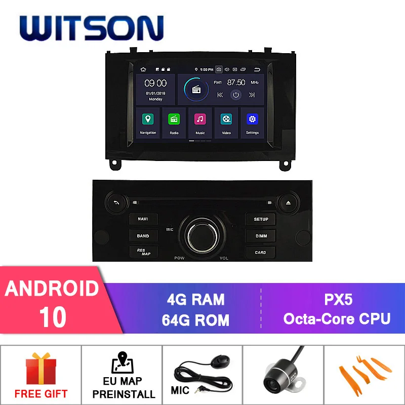 WITSON Android 10 0 IPS HD экран для PEUGEOT 407 автомобильный DVD Авто Стерео GPS 4 Гб RAM + 64 FLASH 8 Octa Core