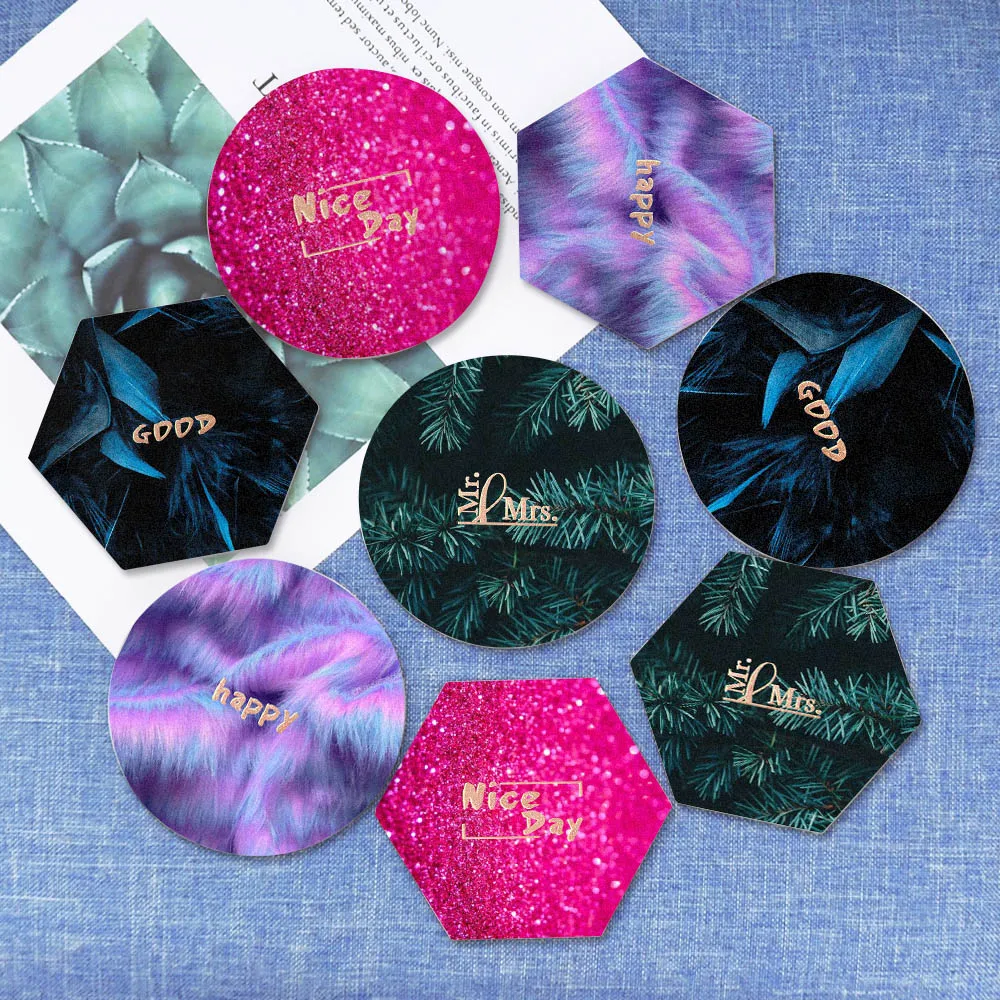 Креативный силиконовый подстаканник круглое печатное письмо чашки коврики