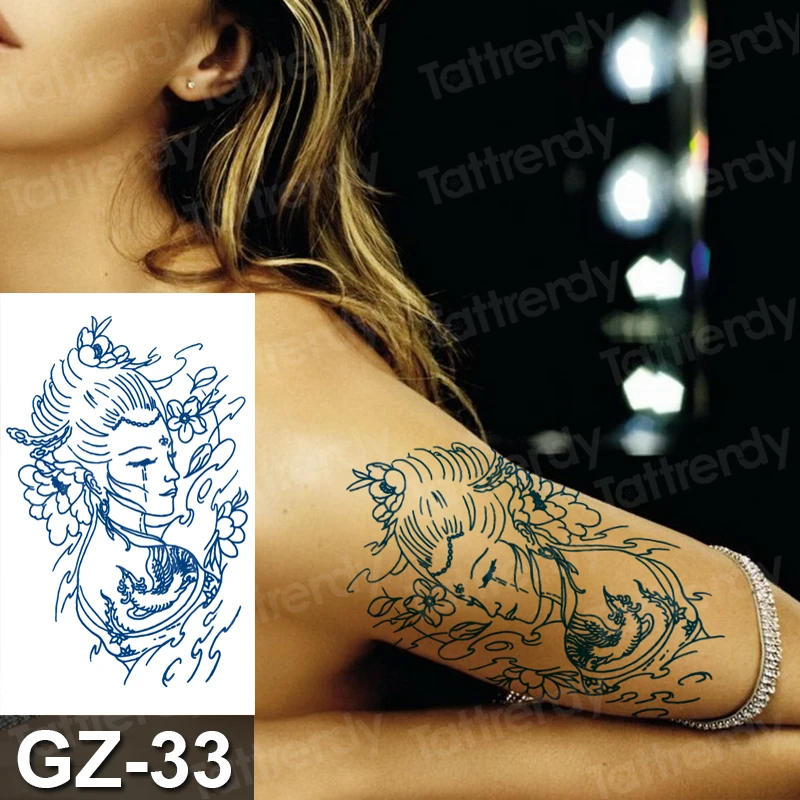 

Waterproof Temporary Juice ink Tattoo Sticker Lotus Flower Mandala Dreamcatcher Fruit Gel Long lasting Art for Men Women girl
