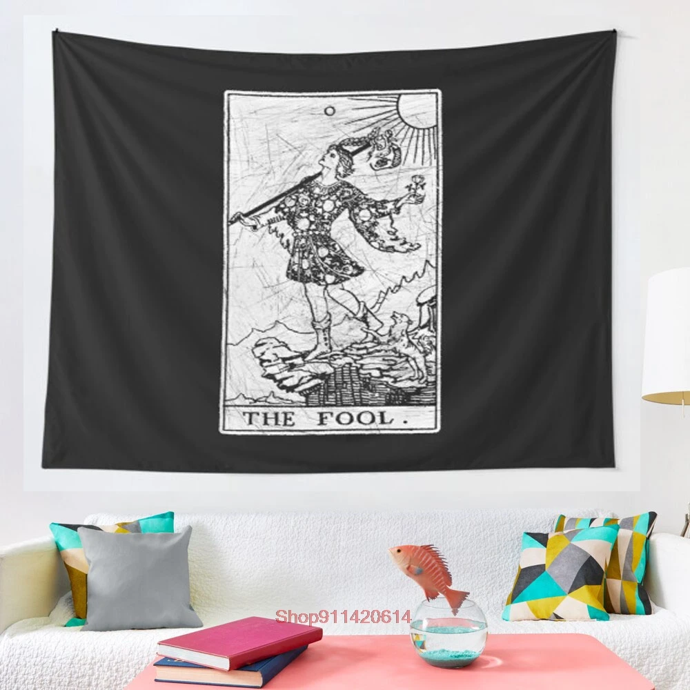 

The Fool Tarot Card Major Arcana fortune telling occult tapestry Art Wall Hanging Tapestries for Living Room Home Dorm Decor