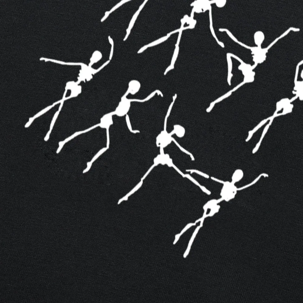 Футболка в стиле Харадзюку со скелетом для балерины забавная футболка женская