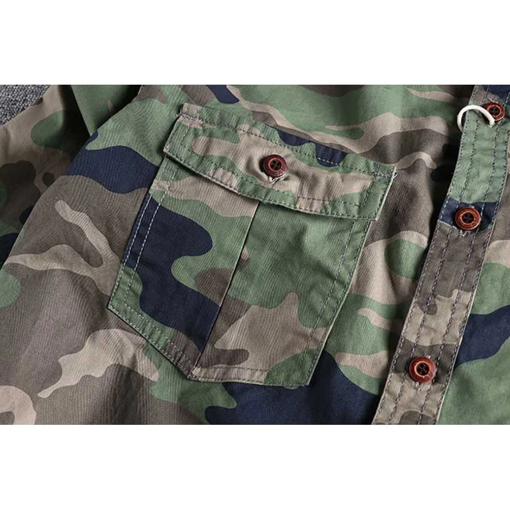 Модная камуфляжная мужская рубашка-карго в стиле милитари стиль женской