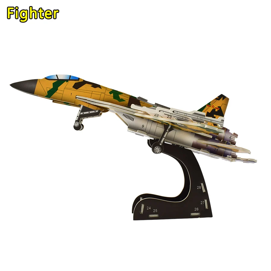 3D пазл сделай сам крутая модель истребителя сборка самолета бумажная