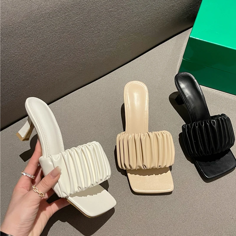 

2021 Lady Slippers New Summer Flip Flops Shoes Women Fashion Casual Slides Female Sandals Pumps For Women Thin Heels Shoes