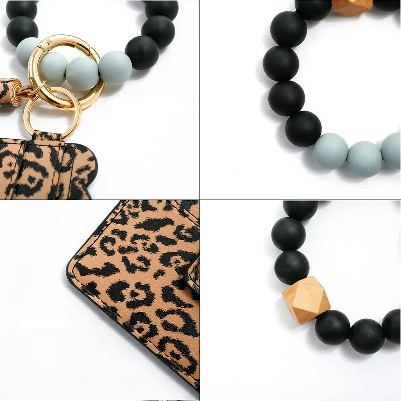 С ремешком на руку брелок для ключей держатель карты Кошелек Браслет из бисера с