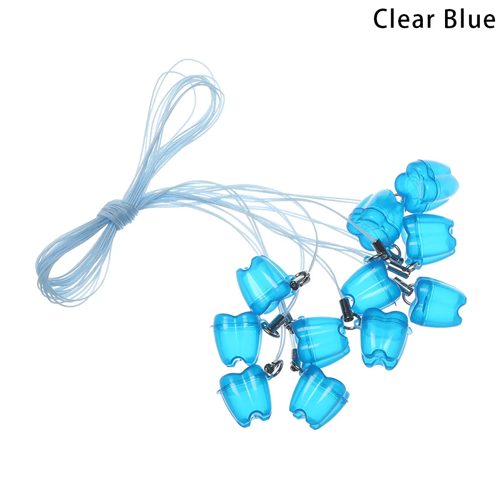 Clear Blue 10 шт. Новые красочные детские зубы молоко емкость для хранения вставной челюсти детские зубы случае протез аксессуары стоматологическая клиника подарок - Цвет: Clear Blue