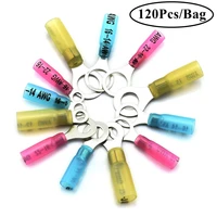 120pcs awg 22 1616 14 12 10 heat shrink ring wire connector insulated waterproof electrical wiring crimp terminals
