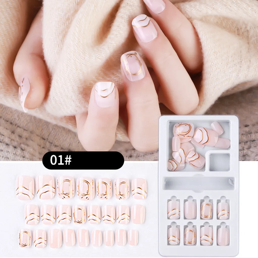 24 шт Искусственные ногти Пресс на большие расстояния балетки очень многоразовые
