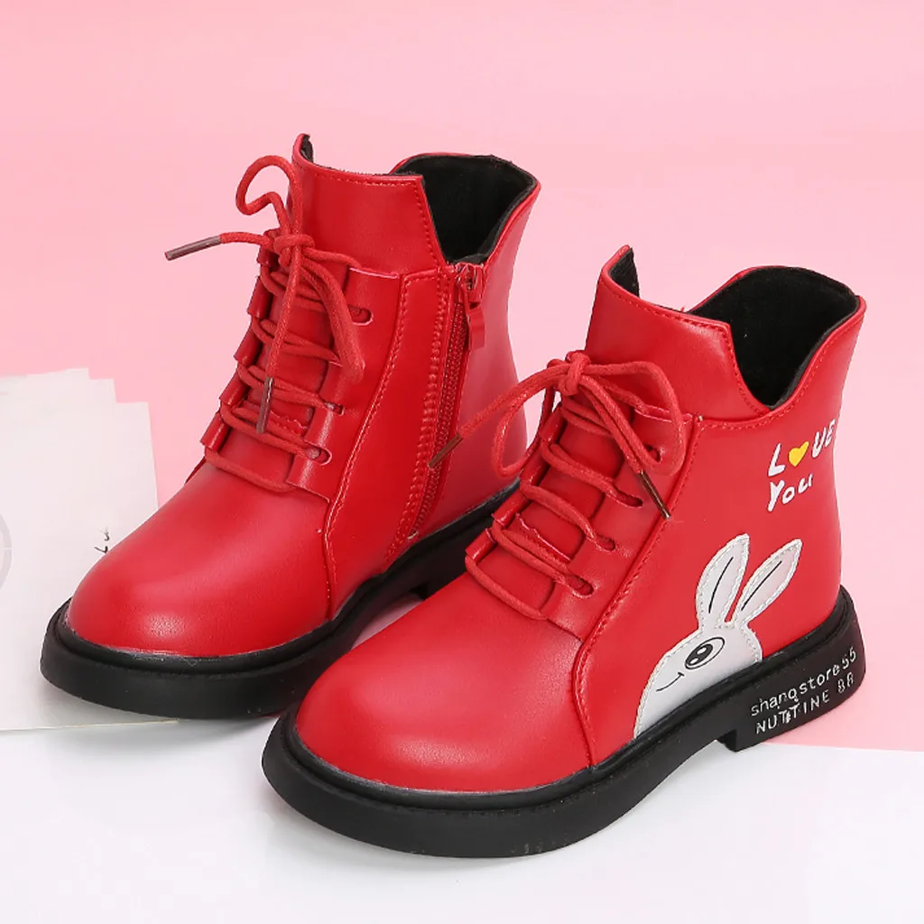 winter boots Children Baby toddler girl boots princess Cartoon Shoes Leather Winter Cotton Warm winter boots kids#Y3