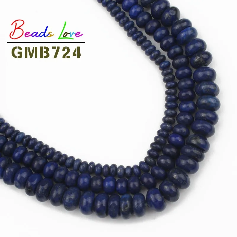 Натуральный голубой камень lapis lazuli Abacus Rondelle Spacer Свободные бусины для