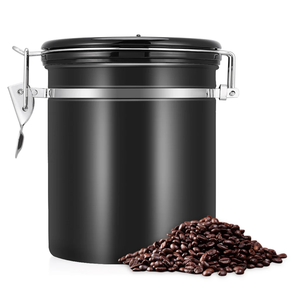 

1.5L 304 нержавеющая сталь герметичный контейнер для кофейных зерен канистра для хранения может Серебряная домашняя кухонная для хранения орг...