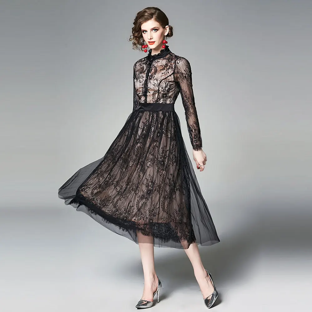 Женские Элегантные вечерние платья в английском стиле Осеннее модное винтажное