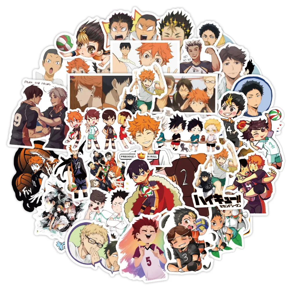 10/50/100 шт. с изображениями мультипликационных персонажей Аниме Haikyuu забавные