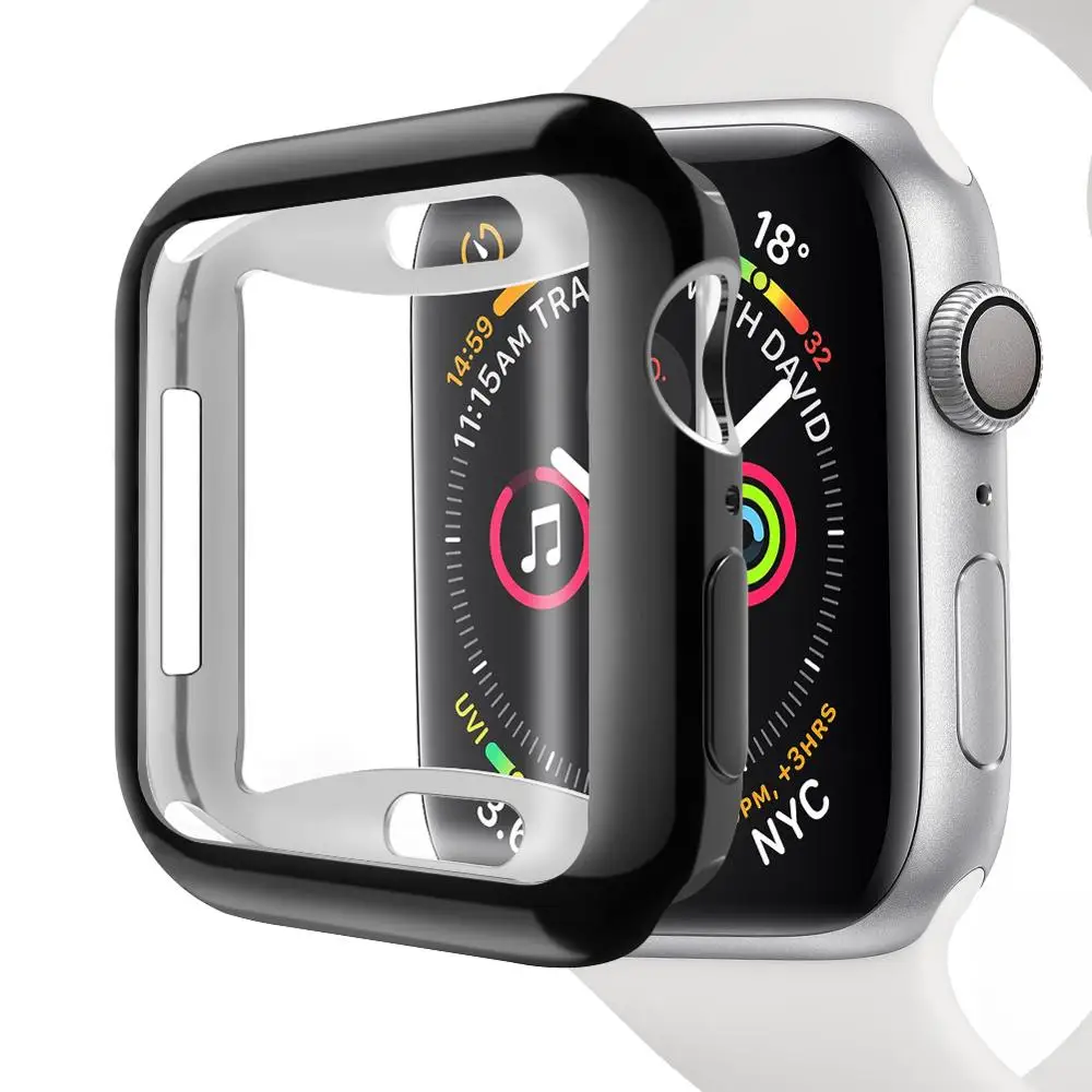 Black ProBefit защитный чехол для Apple Watch 5, 4, 3, 2, 1, 360, защитный чехол для экрана, полный Чехол, 40 мм, 44 мм, аксессуары для часов - Цвет: Black