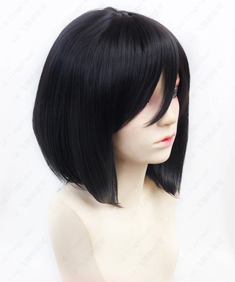 Парик для косплея Mikasa Ackerman из атаки на Титанов термостойкие синтетические волосы