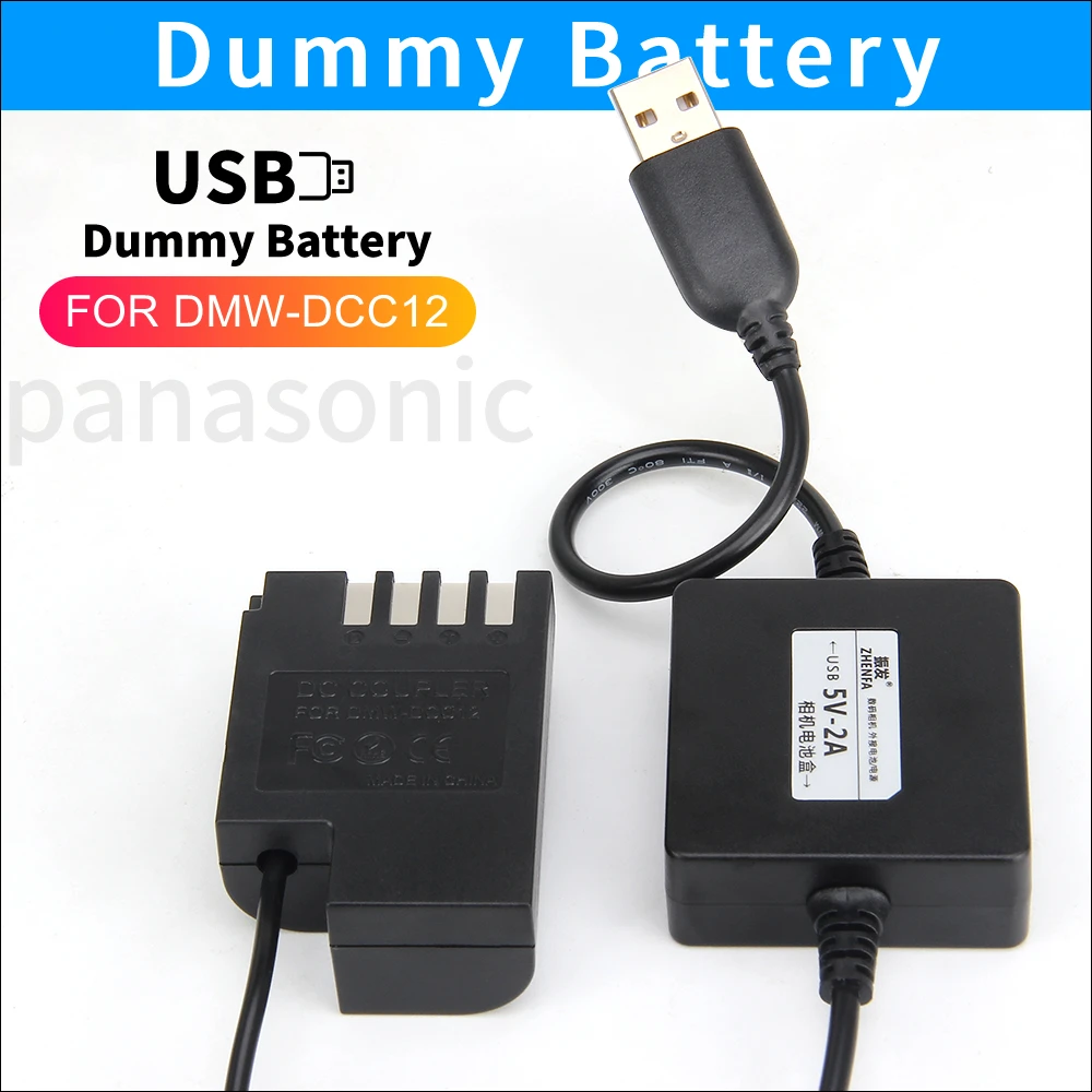 

DMW-BLF19E Dummy Battery DMW DCC12 Coupler + Accumulators USB Adapter for Panasonic Lumix Dmc-DMC-GH3 DMC-GH4 GH5 GH4 GH5s G9