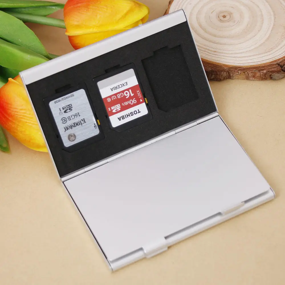 

Металлический слот для карт памяти Алюминий ящик для хранения Камера 6 Чехол для карты памяти SD/MMC/TF слот для карт памяти для хранения держат...