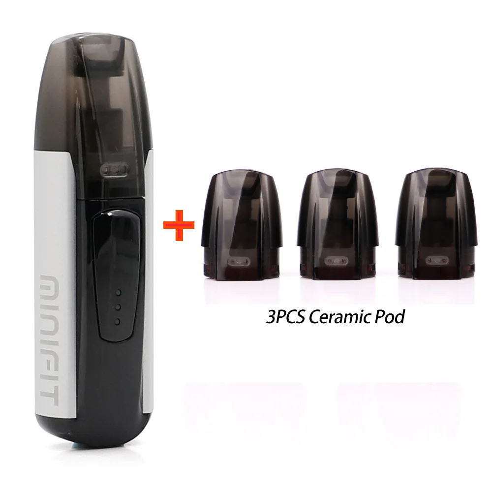 Justfog minifit стартовый комплект 370 мАч все в одном vape комплект как justfog q16 с батареей MINIFIT компактный pod vaping устройство - Цвет: white 3 ceramic pod