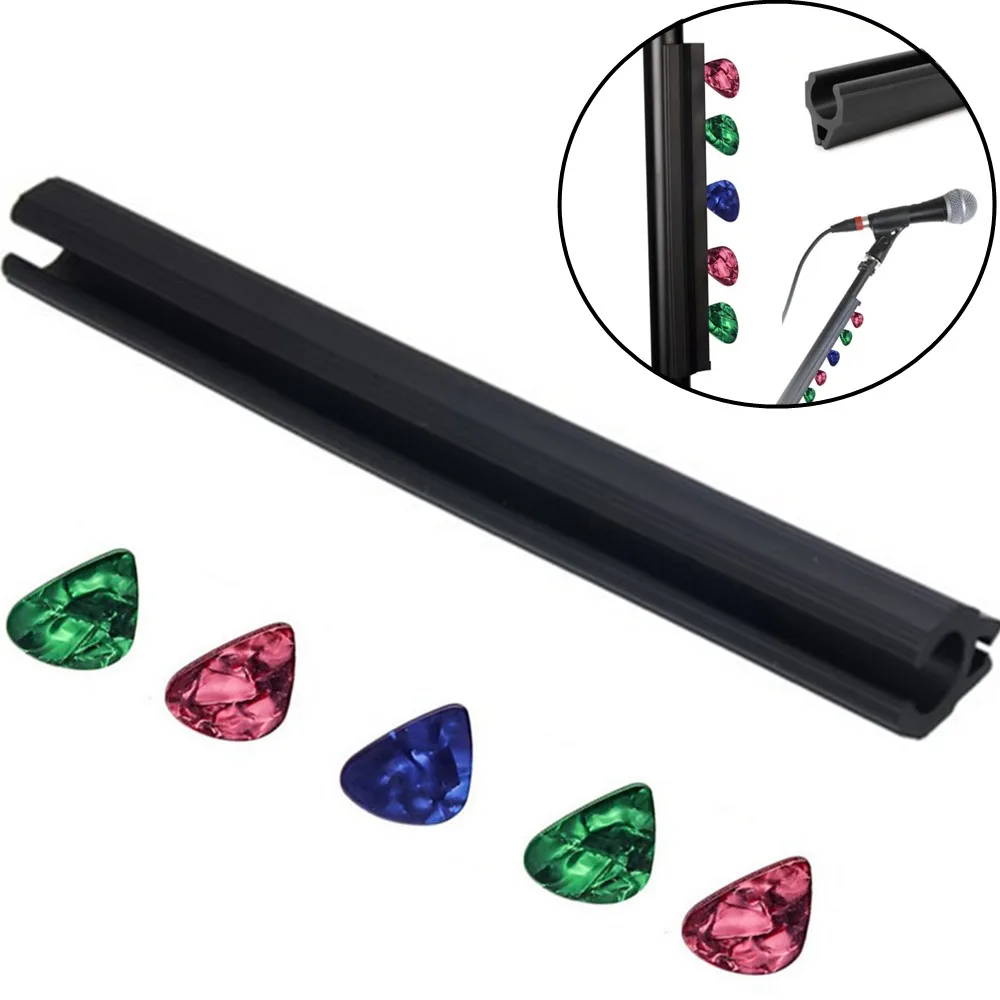 

Mic Stand Guitar Pick Holder Rubber Plectrum Holders With 5 Pcs Celluloid Picks Music Microphone Stand Picks
