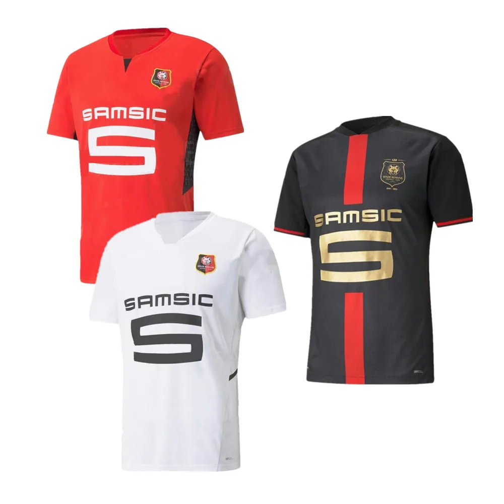 

21 22 Rennais Football Shirt Rennes 120th Anniversary Jersey 2020 2021 CAMAVINGA GUIRASSY BOURIGEAUD Niang Doku Hunou KIT Men's