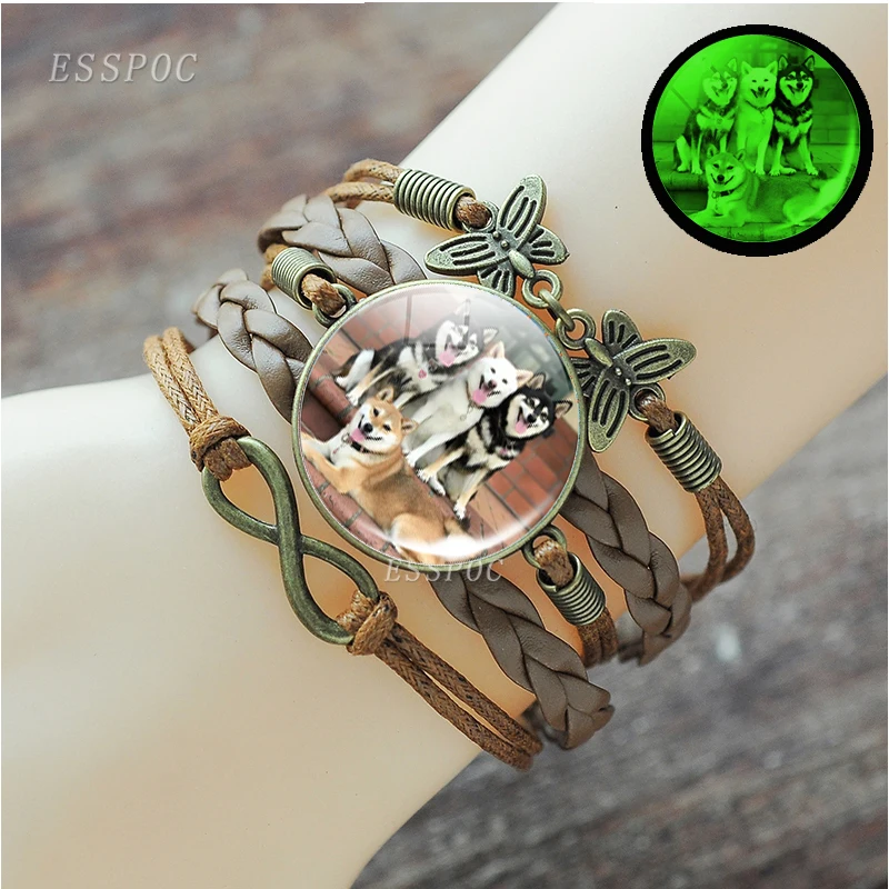 Светящиеся браслеты Esspoc женские ручной работы из коричневой кожи для женщин