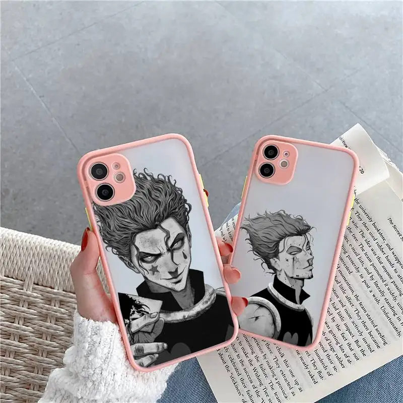 

Hisoka hunter x hunter Phone Case Pink matte transparent For iPhone 7 8 x xs xr 11 12 pro plus max mini Clear Funda