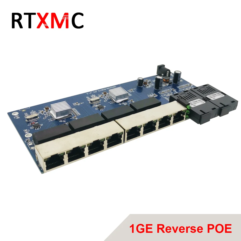 Обратное POE Питание 2G8 RJ45 гигабитный Ethernet коммутатор 2*1 25G волоконный порт SC разъем