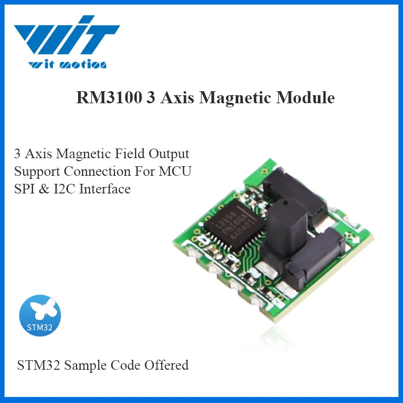 Высокоточный магнитометр WitMotion RM3100 военного класса, модуль магнитного поля, цифровой электронный компас для MCU