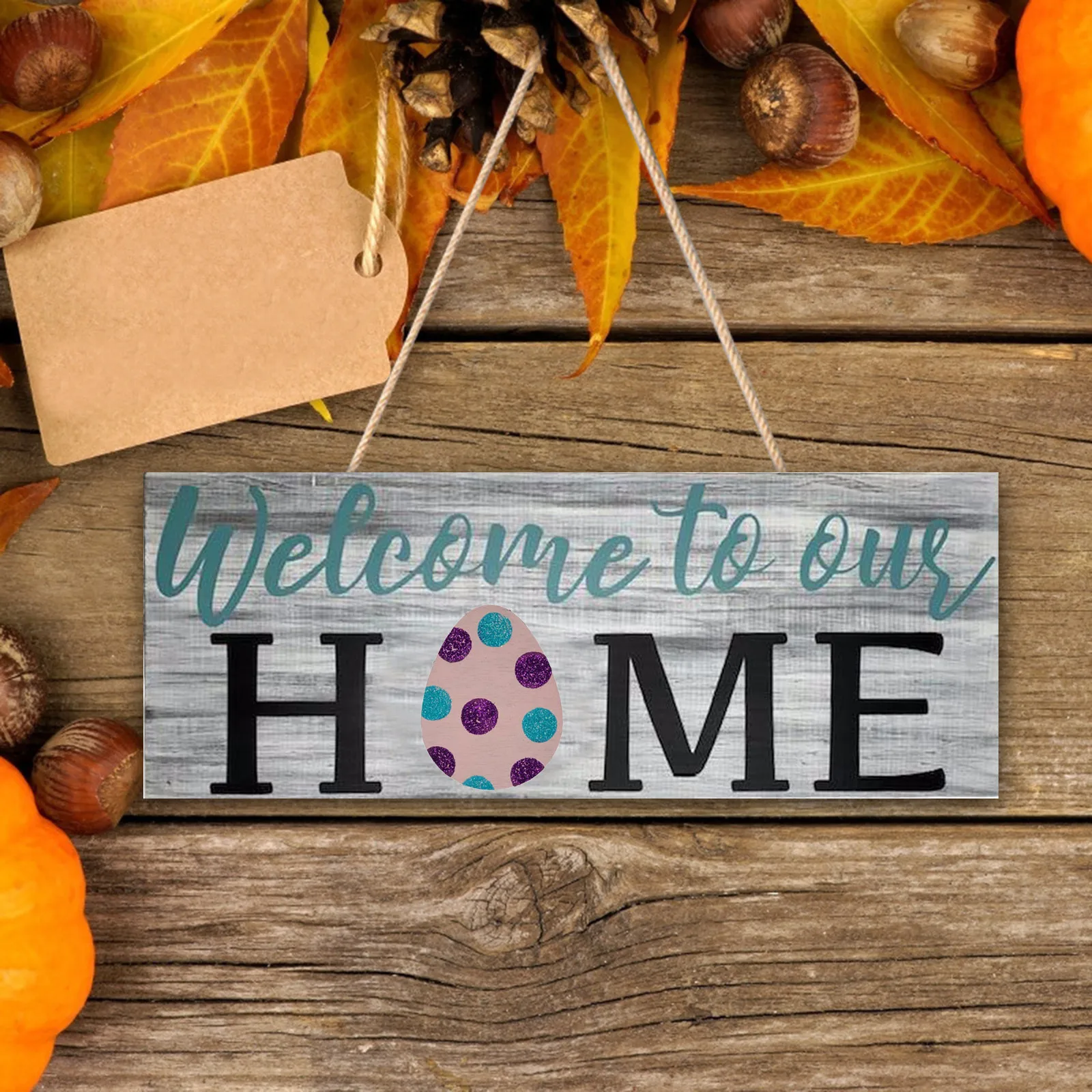

Door Hanger, Interchangeable All Seasons Welcome Sign, for Housewarming Gifts Replaceable seasonal welcome card