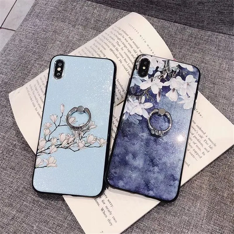 diamond ring glitter flower case for oneplus 7 pro 17 one plus 6t 16 one plus 5 back cover for one plus 5 5t phone bags free global shipping