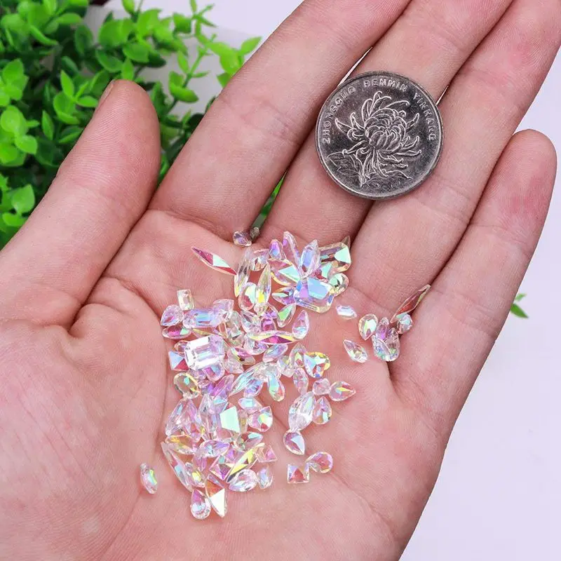 Наклейки для ногтей с кристаллами Rhinestones 3D Роскошные блестки для украшений.