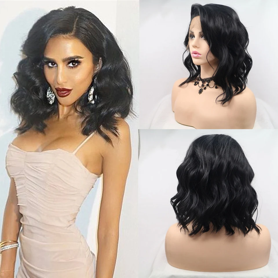 

Zesen короткий Боб волнистый парик черный блонд Омбре синтетические термостойкие волосы парики для черных женщин Косплей искусственные воло...