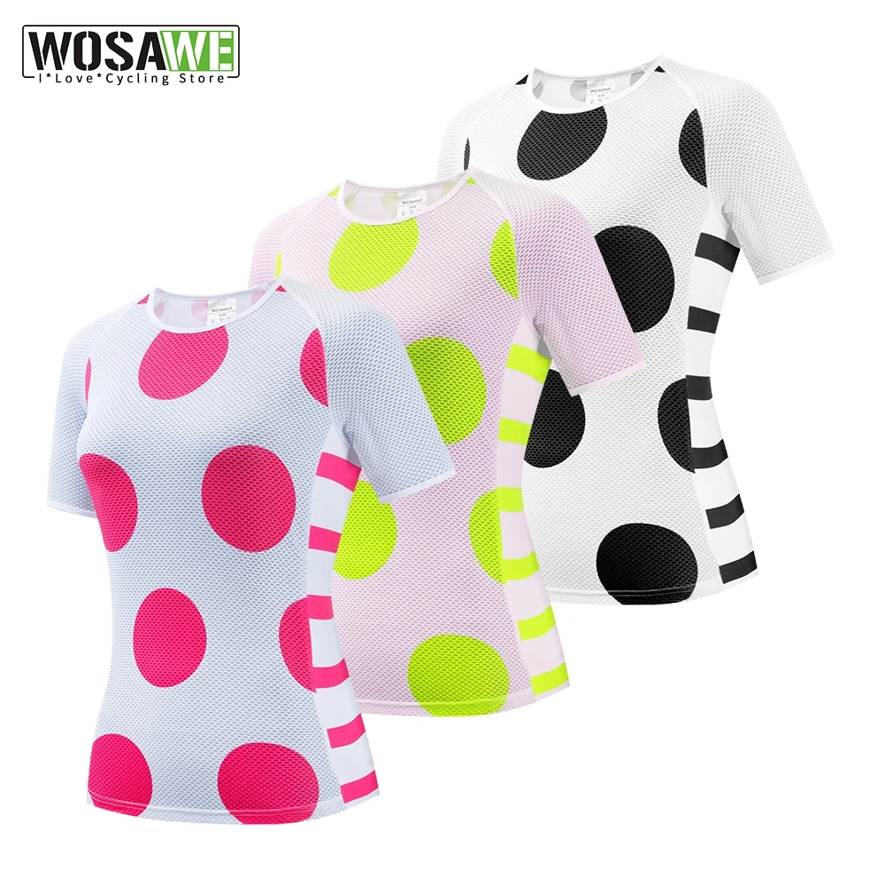 

WOSAWE Cycling Breathable Mesh Bottoming Short Sleeves Bike Shirts Cycling Outdoor Women's Cycling Jerseys Short Sleeve Maillot