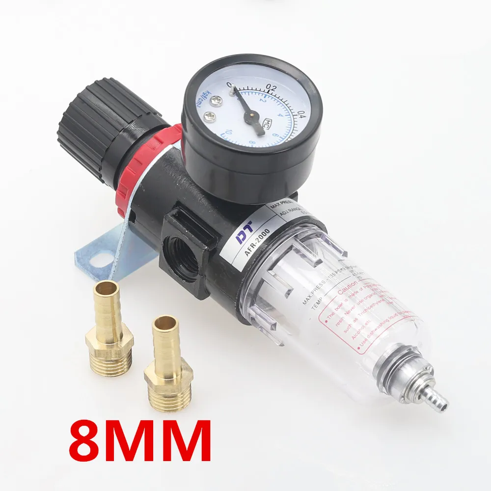 AFR2000-BT8mm Пневматический фильтр для очистки воздуха AFR2000, регулируемый манометр 1/", сброс давления 4 мм, 6 мм, 8 мм, 10 мм, 12 мм, фитинги - Цвет: AFR2000-BT8mm